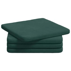 vidaXL Almofadas de Assento 4 unid. Veludo Verde Escuro 40 x 40 x 3 cm