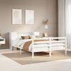 vidaXL Cama com estante sem colch&atilde;o 140x200 cm pinho maci&ccedil;o branco