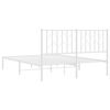 vidaXL Estrutura de cama com cabeceira 135x190 cm metal branco