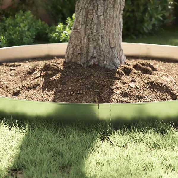 vidaxl Acabamento para Gramado 10 pcs Cinzeto 20 x 100 cm Aço