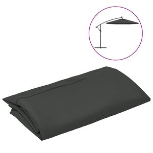 vidaXL Tecido de substitui&ccedil;&atilde;o p/ guarda-sol cantilever 300cm antracite