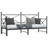 vidaXL Cama de dia com gavet&atilde;o sem colch&atilde;o 75x190 cm a&ccedil;o preto