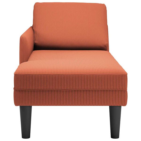 vidaXL Chaise lounge com almofada tecido corduroy laranja