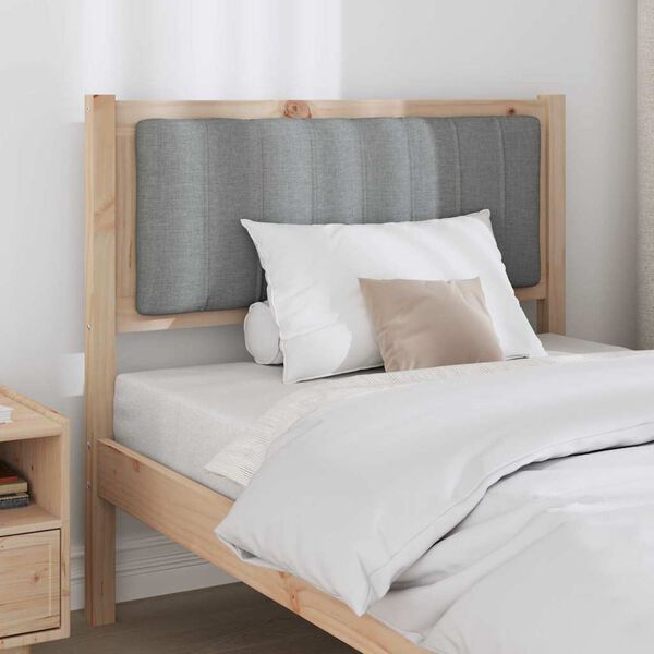 vidaXL Cabeceira estofada Castanho 90 cm Madeira de Pinheiro S&oacute;lida