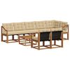 vidaXL Conjunto de Sof&aacute;s para Exterior 9 pcs Natural e Bege