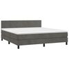 vidaXL Cama box spring c/ colch&atilde;o/LED 160x200cm veludo cinzento-escuro