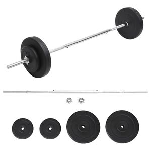 vidaXL Conjunto de barra com discos 30 kg