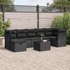 vidaXL 8 pcs conjunto sof&aacute;s de jardim com almofad&otilde;es vime PE preto