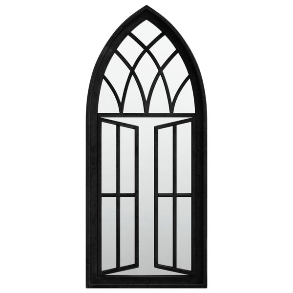 vidaXL Espelho de jardim p/ uso exterior ferro 70x30 cm preto