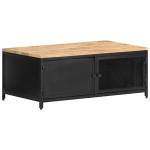 vidaXL Mesa de centro 90x50x37 cm madeira de mangueira &aacute;spera maci&ccedil;a
