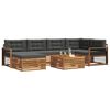 vidaXL Conjunto de Sof&aacute;s para Exterior 7 pcs Natural e Antracite