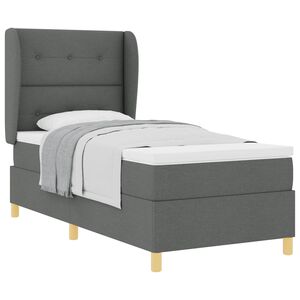 vidaXL Cama Box Springs com Colch&atilde;o Cinza Escuro 90x190 cm 80 x 200 cm