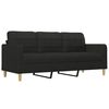 vidaXL Sof&aacute; de 3 lugares com apoio de p&eacute;s 180 cm tecido preto
