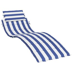 vidaXL Almofad&atilde;o p/ espregui&ccedil;adeira tecido oxford riscas azul/branco