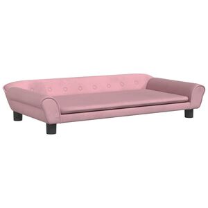 vidaXL Sof&aacute; infantil 100x50x26 cm veludo rosa