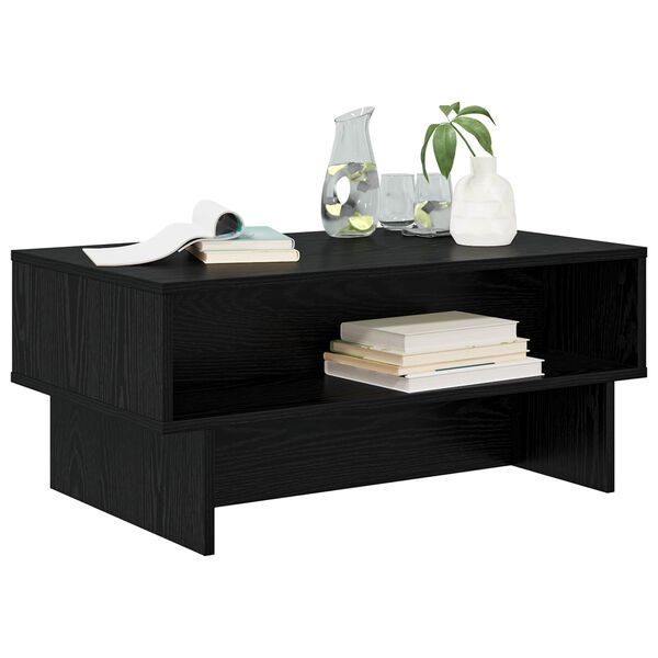 vidaXL Mesa de centro Carvalho Preto 80 x 46 x 35 cm