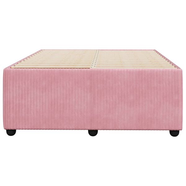 vidaXL Estrutura de cama 120x200 cm veludo rosa