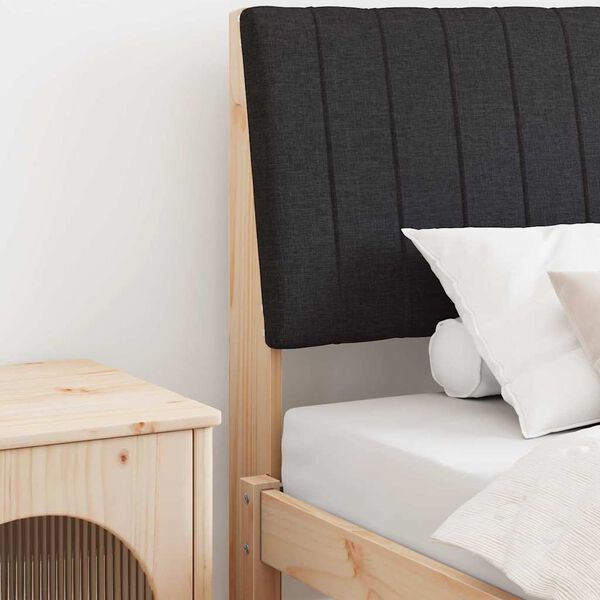 vidaXL Cabeceira estofada Preto 100 cm Madeira de Pinheiro S&oacute;lida