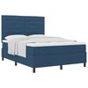 vidaXL Cama Box com colch&atilde;o com cabeceira Azul 140 x 200 cm tecido