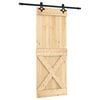 vidaXL Porta Deslizante 80 x 210 cm Natural e Preto