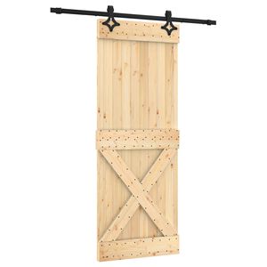 vidaXL Porta Deslizante 80 x 210 cm Natural e Preto