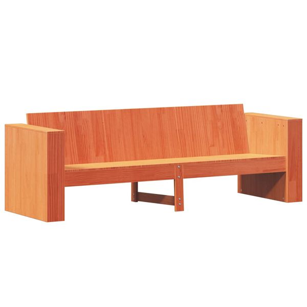 vidaXL Sof&aacute; 3 lugares p/ jardim 189x60x62 cm pinho maci&ccedil;o castanho-mel