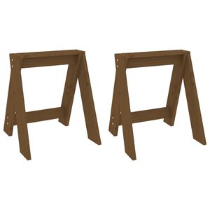 vidaXL Bancos 2 pcs 40x40x45 cm pinho maci&ccedil;o castanho-mel