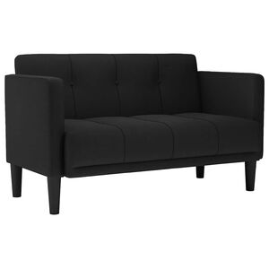 vidaXL Sof&aacute;-luvas 111 cm tecido preto