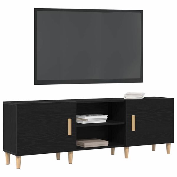 vidaXL Gabinete para TV Carvalho Preto 150 x 30 x 50 cm