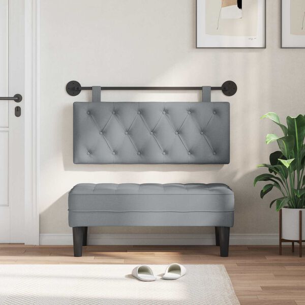 vidaXL Cabeceira Suspensa Cinzento-claro 110 x 55 x 7 cm tecido