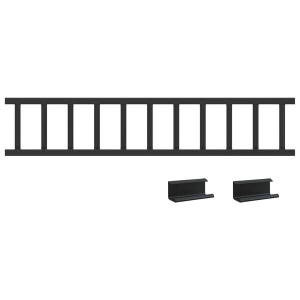 vidaXL Guarda de Neve para Telhado Preto 100 x 2,5 x 20 cm A&ccedil;o