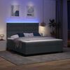 vidaXL Cama Box Spring LED Cinza Escuro 180 x 200 cm tecido