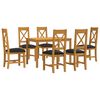 vidaXL Conjunto de sala de jantar 7 unid. Preto