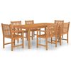 vidaXL Conjunto de jantar de jardim com 7 pe&ccedil;as, 200x100 cm, madeira de teca maci&ccedil;a