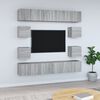 vidaXL Conjunto m&oacute;veis de TV 10 pcs madeira processada sonoma cinza