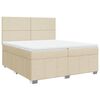 vidaXL Cama com molas/colch&atilde;o 200x200 cm tecido cor creme