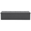 vidaXL Banco arruma&ccedil;&atilde;o dobr&aacute;vel linho falso 150x38x38cm cinza escuro
