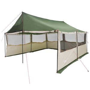vidaXL Barraca Familiar Verde 450 x 400 x 265 cm Poli&eacute;ster e A&ccedil;o