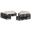 vidaXL Conjunto de Sof&aacute; de Jardim 12 unid. Preto vime PE