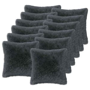 vidaXL Capa almofada 12 unid. HEERLEN Antracite 40 x 40 cm Fleece PV