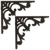 vidaXL Suportes para prateleiras de parede 2 unid. Castanho Antigo