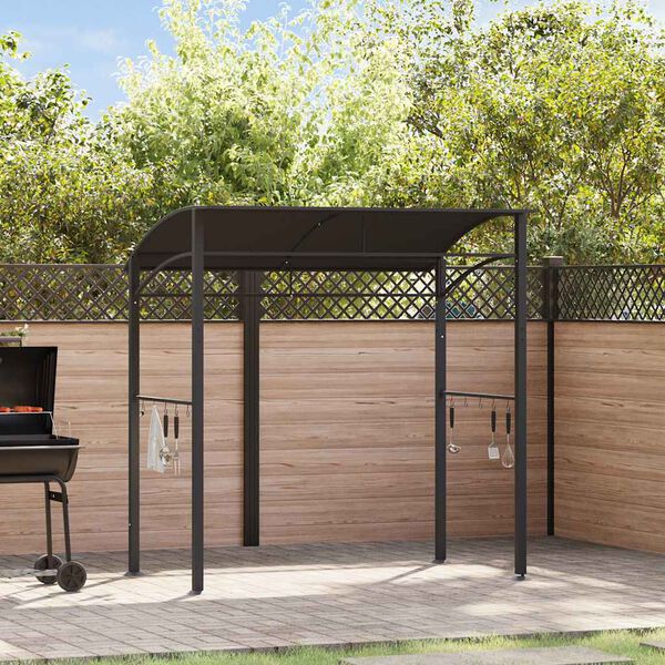 vidaXL Gazebo de churrasco 215x150x220 cm aço antracite