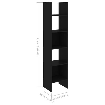 vidaXL 4 pcs conjunto de estantes contraplacado preto