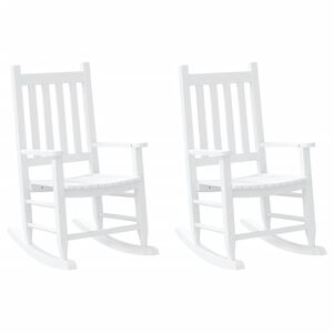 vidaXL Cadeiras de baloi&ccedil;o infantis 2 pcs &aacute;lamo maci&ccedil;o branco