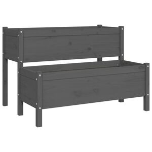 vidaXL Vaso/floreira 110x84x75 cm pinho maci&ccedil;o cinzento