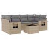 vidaXL 7 pcs conjunto de sof&aacute;s p/ jardim com almofad&otilde;es vime PE bege