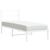 vidaXL Estrutura de cama sem colch&atilde;o com cabeceira 75x190 cm branco
