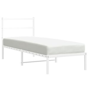 vidaXL Estrutura de cama sem colch&atilde;o com cabeceira 75x190 cm branco