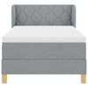 vidaXL Cama Box com colch&atilde;o Cinzento-claro 90 x 200 cm tecido