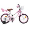vidaXL Bicicleta Infantil 14 Polegadas para 3 a 5 anos Rosa Claro